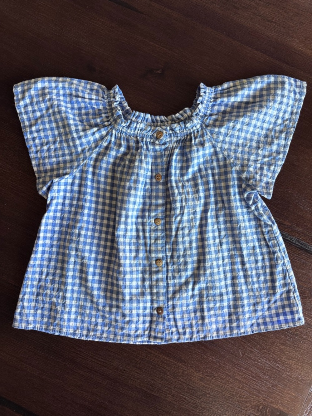 Zara Blue Gingham Kids Top - Size 3-4